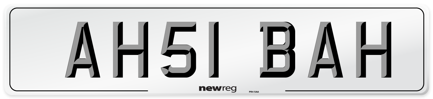 AH51 BAH Number Plate from New Reg